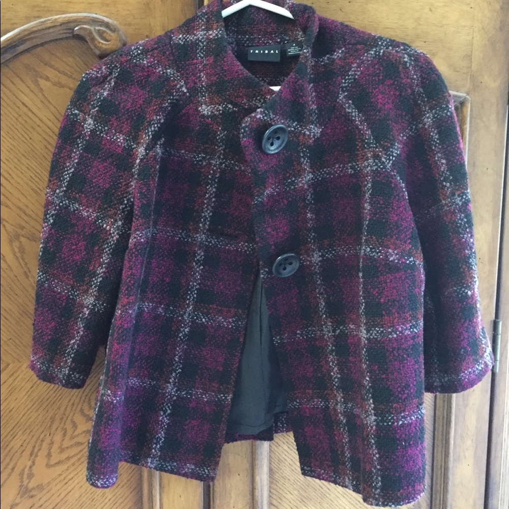 Purple patterned peacoat